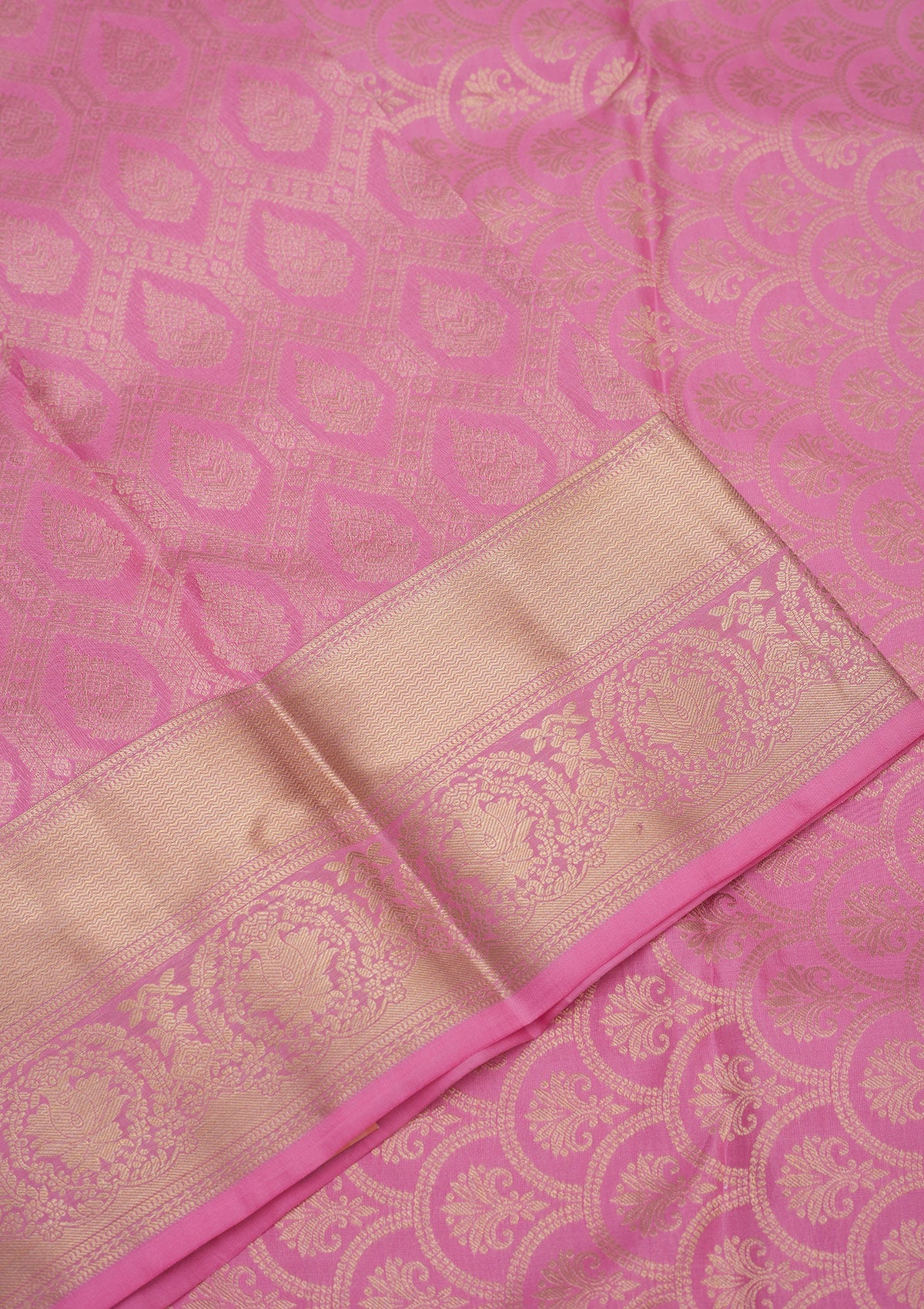 Baby Pink Zariwork Pure Silk Saree