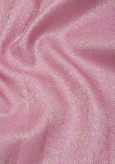 Baby Pink Zariwork Pure Silk Saree-Koskii