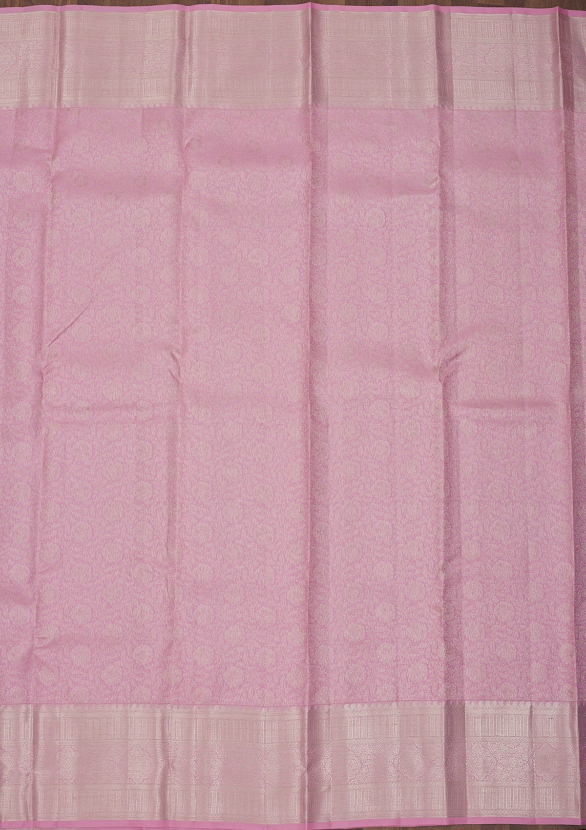 Baby Pink Zariwork Pure Silk Saree-Koskii