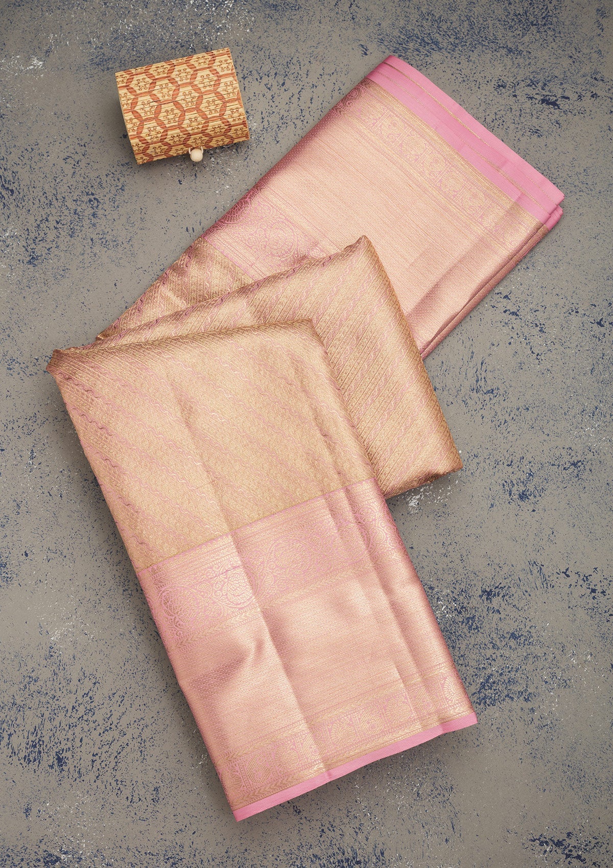 Baby Pink Zariwork Pure Silk Saree-Koskii
