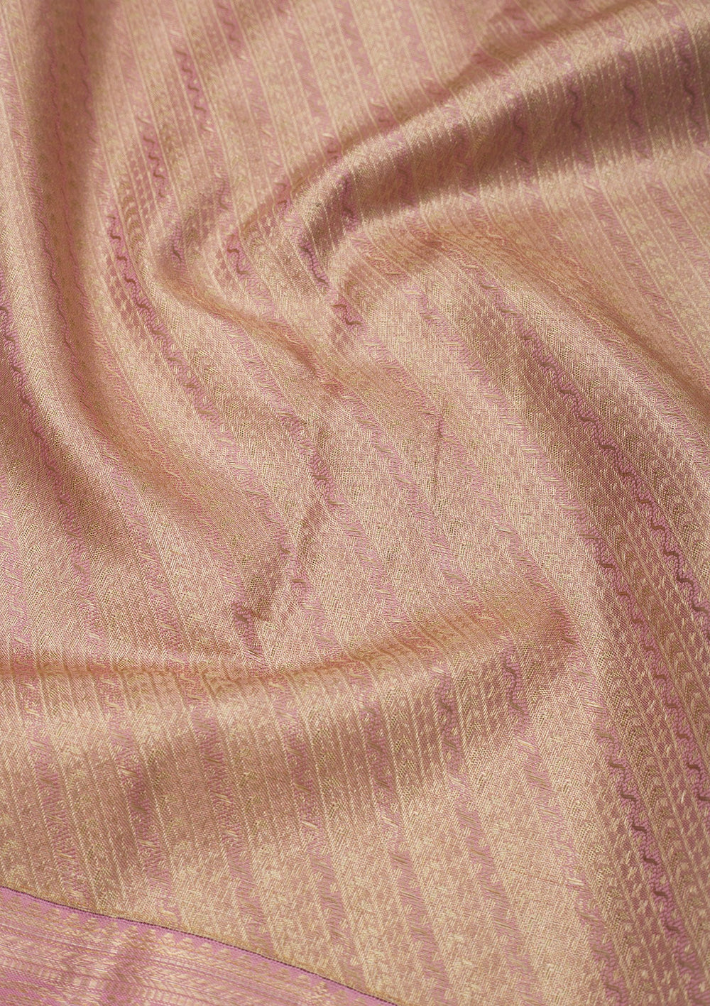 Baby Pink Zariwork Pure Silk Saree-Koskii