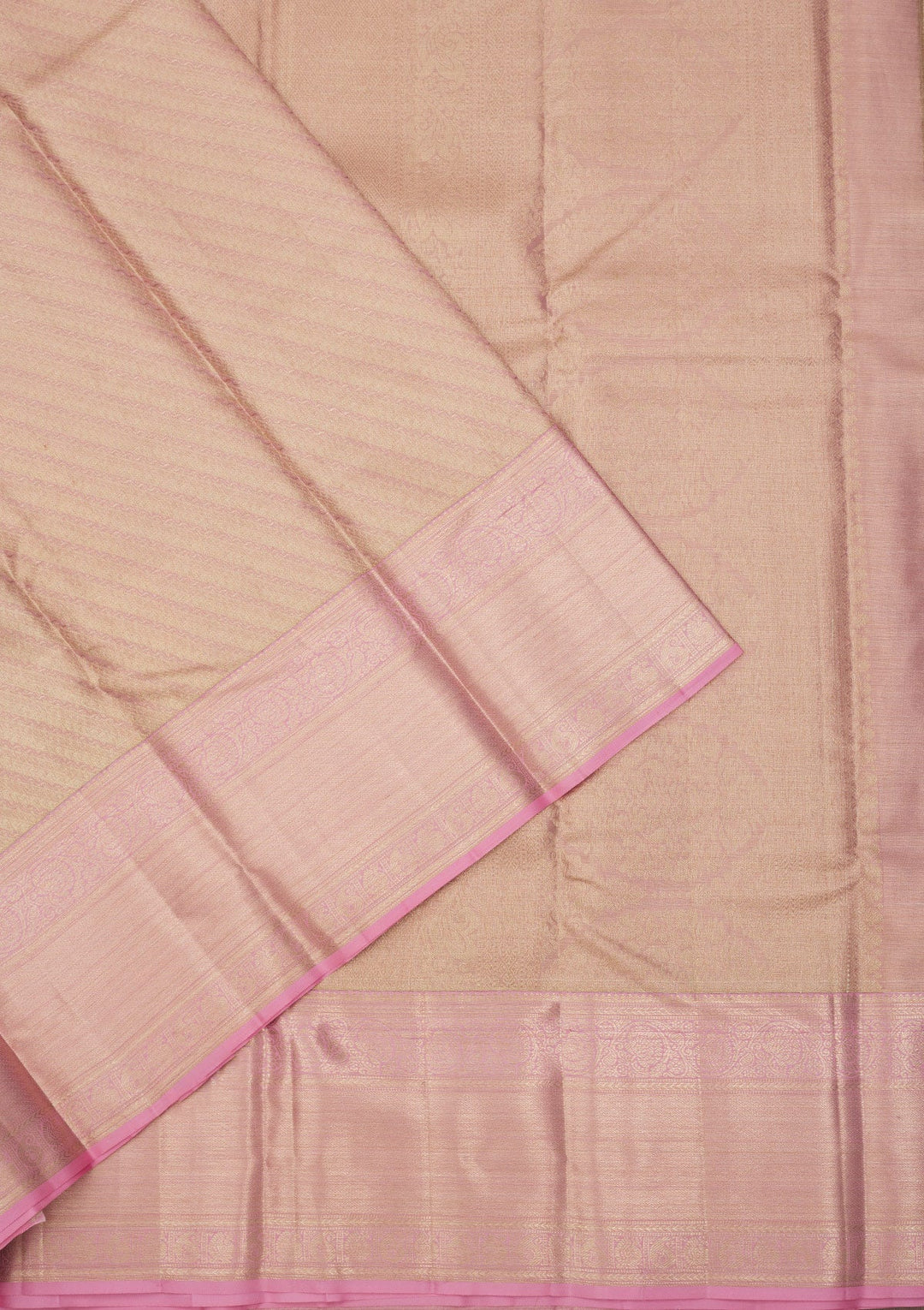 Baby Pink Zariwork Pure Silk Saree-Koskii