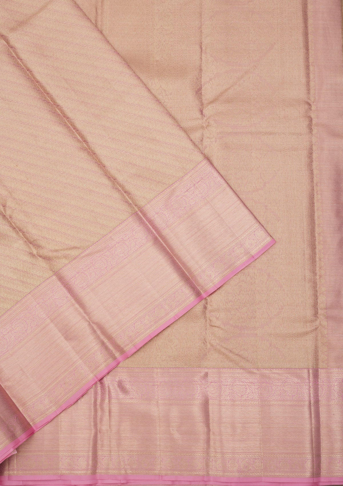 Baby Pink Zariwork Pure Silk Saree-Koskii