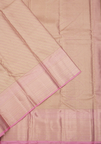 Baby Pink Zariwork Pure Silk Saree-Koskii