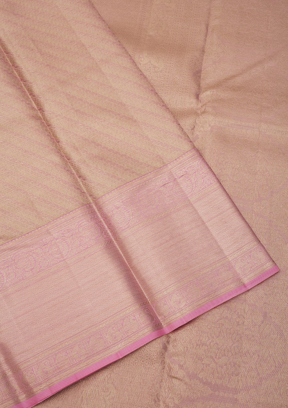 Baby Pink Zariwork Pure Silk Saree-Koskii