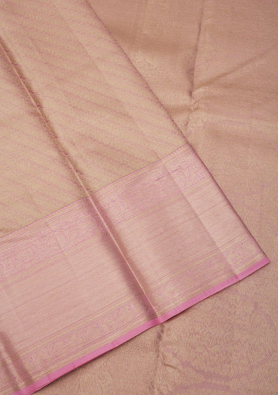 Baby Pink Zariwork Pure Silk Saree-Koskii