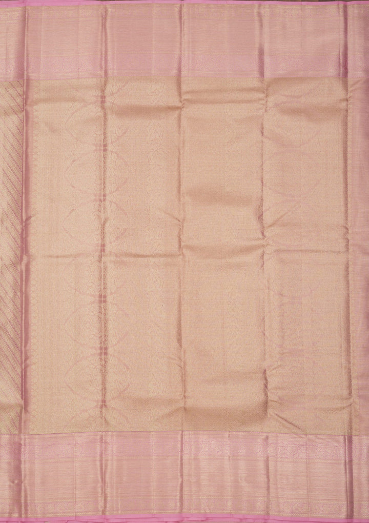 Baby Pink Zariwork Pure Silk Saree-Koskii