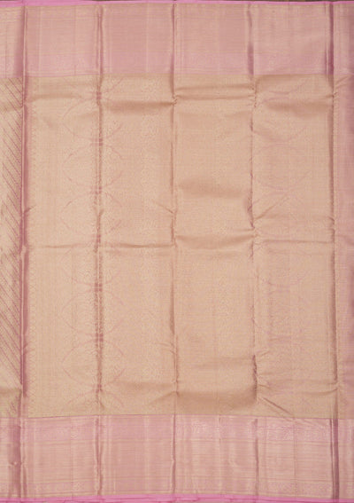 Baby Pink Zariwork Pure Silk Saree-Koskii