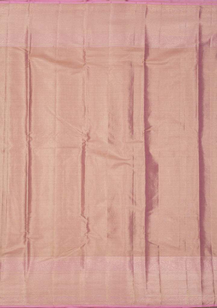 Baby Pink Zariwork Pure Silk Saree-Koskii