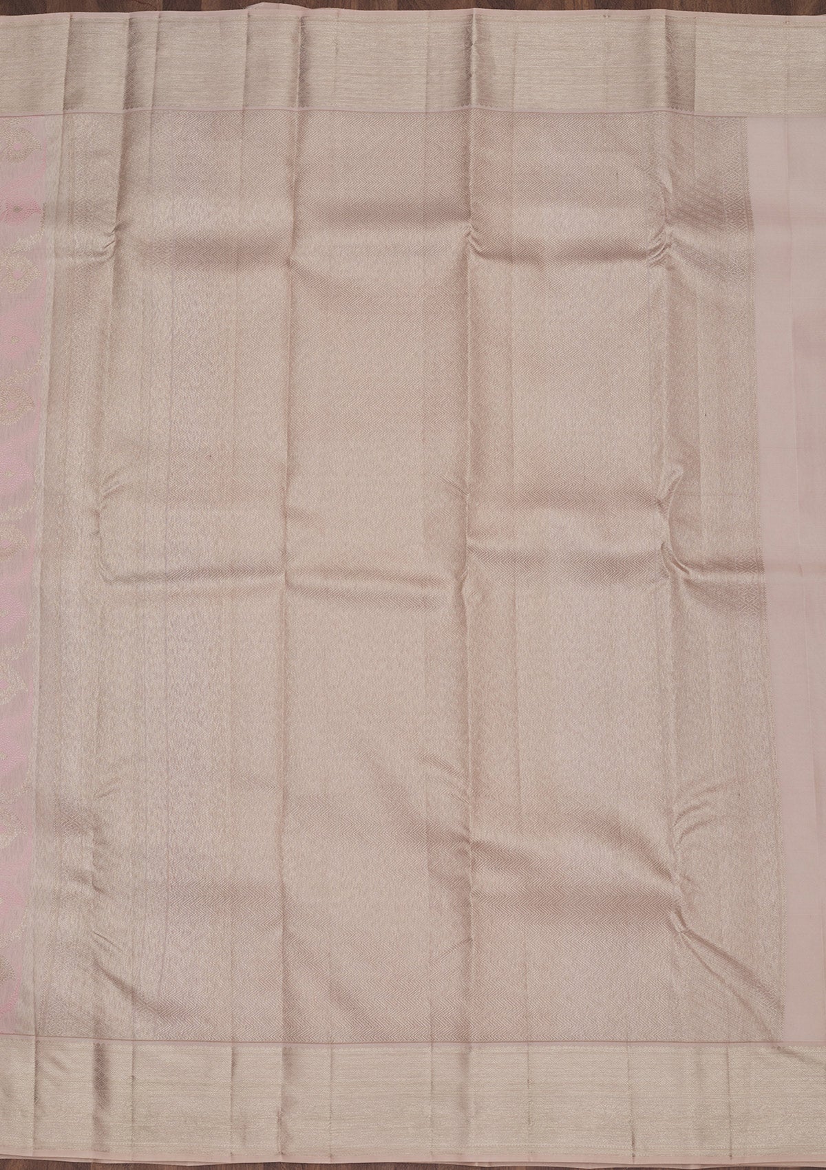 Baby Pink Zariwork Pure Silk Saree