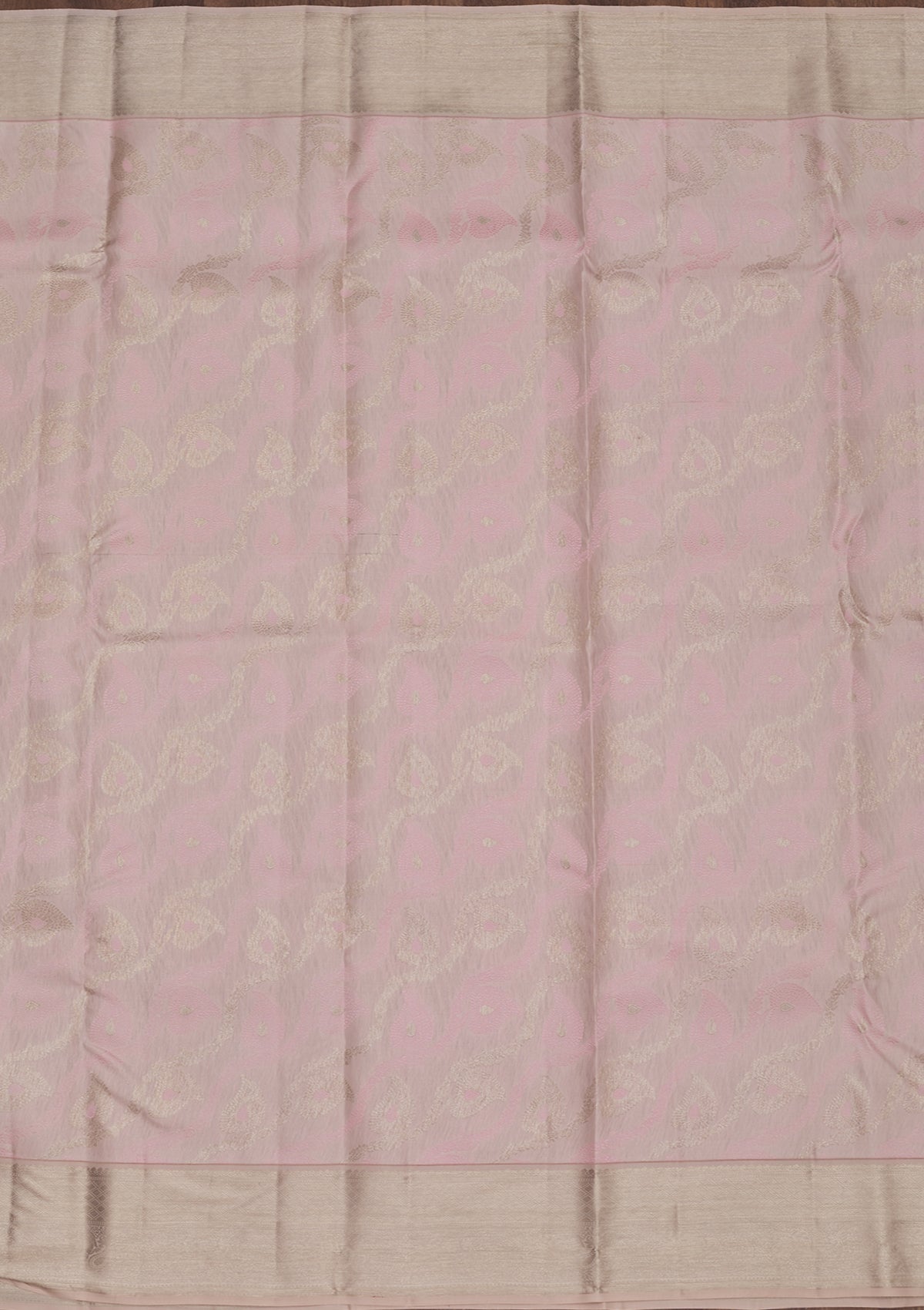 Baby Pink Zariwork Pure Silk Saree