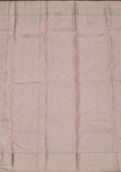 Baby Pink Zariwork Pure Silk Saree