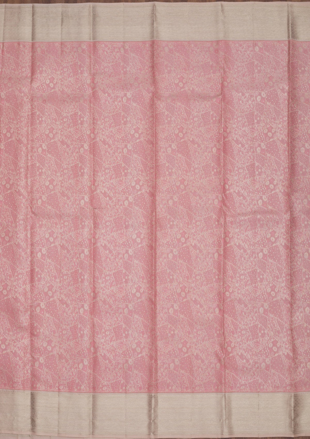 Baby Pink Zariwork Pure Silk Saree
