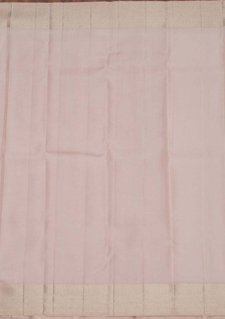 Baby Pink Zariwork Pure Silk Saree