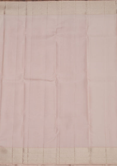 Baby Pink Zariwork Pure Silk Saree