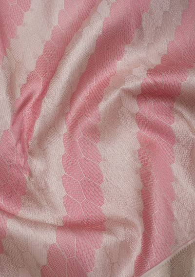 Baby Pink Zariwork Pure Silk Saree