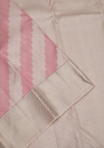 Baby Pink Zariwork Pure Silk Saree