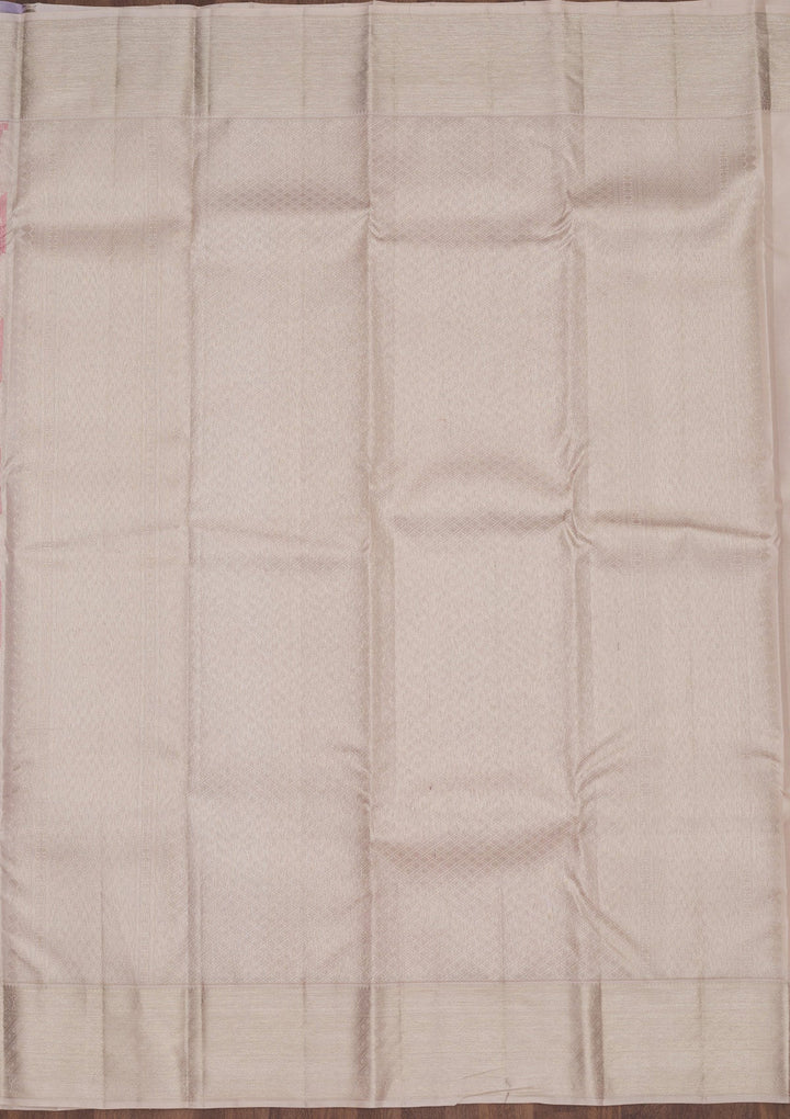Baby Pink Zariwork Pure Silk Saree