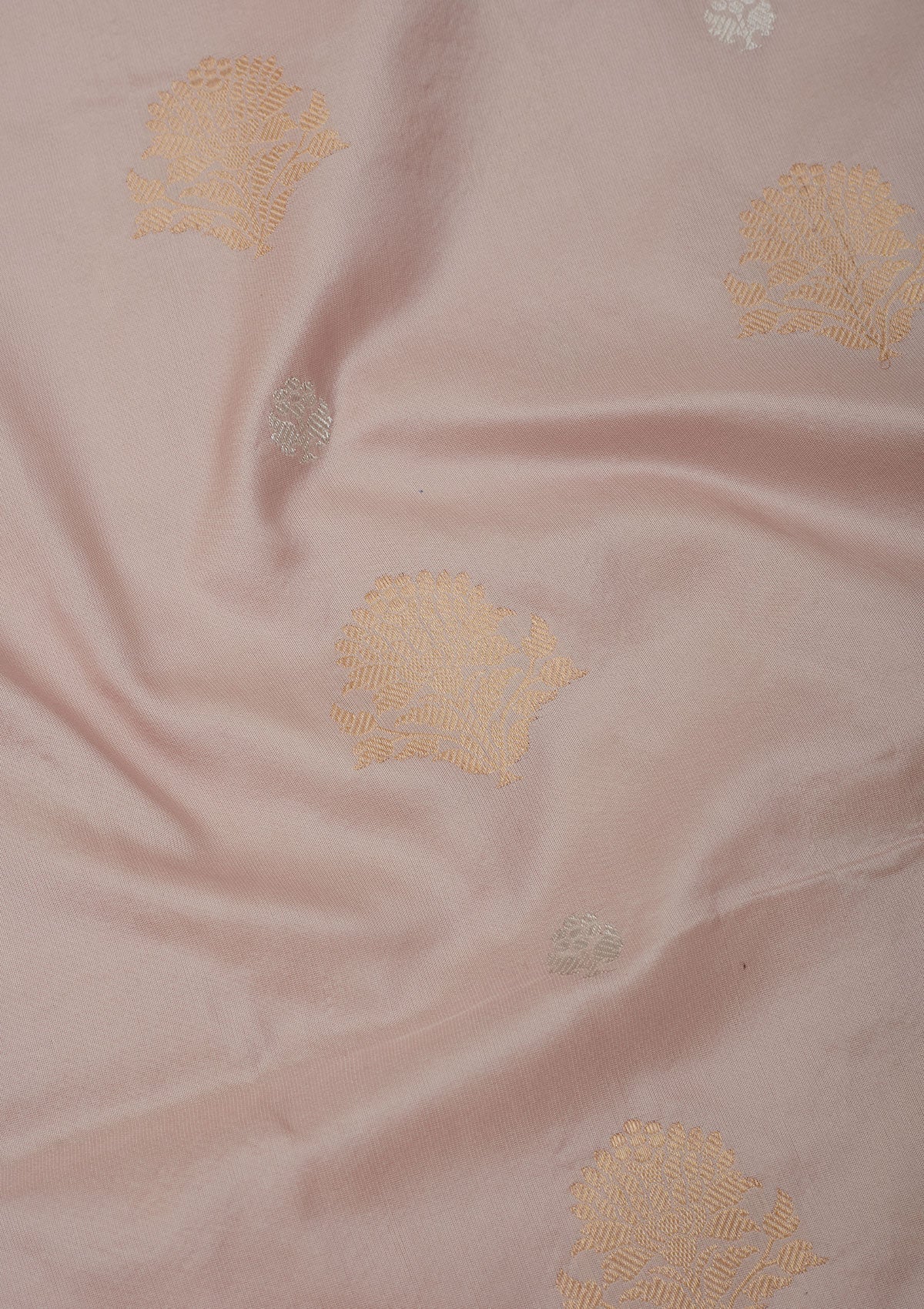 Baby Pink Zariwork Pure Silk Saree-Koskii