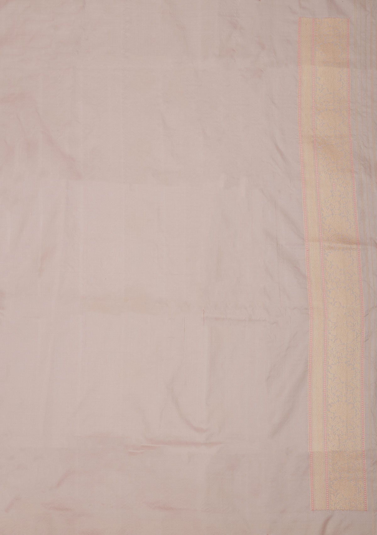 Baby Pink Zariwork Pure Silk Saree-Koskii