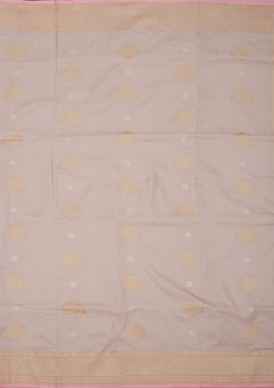 Baby Pink Zariwork Pure Silk Saree-Koskii