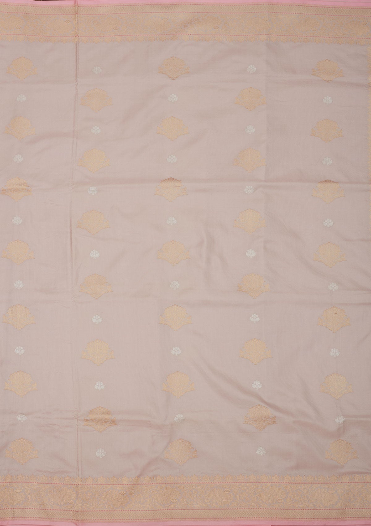 Baby Pink Zariwork Pure Silk Saree-Koskii