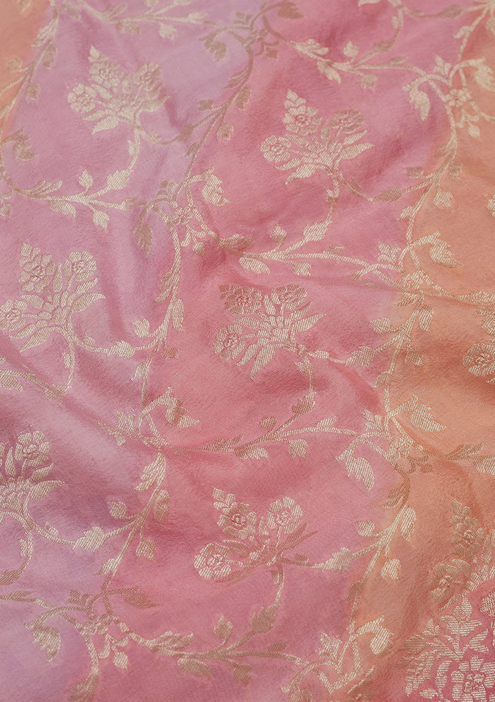 Baby Pink Zariwork Pure Silk Saree-Koskii