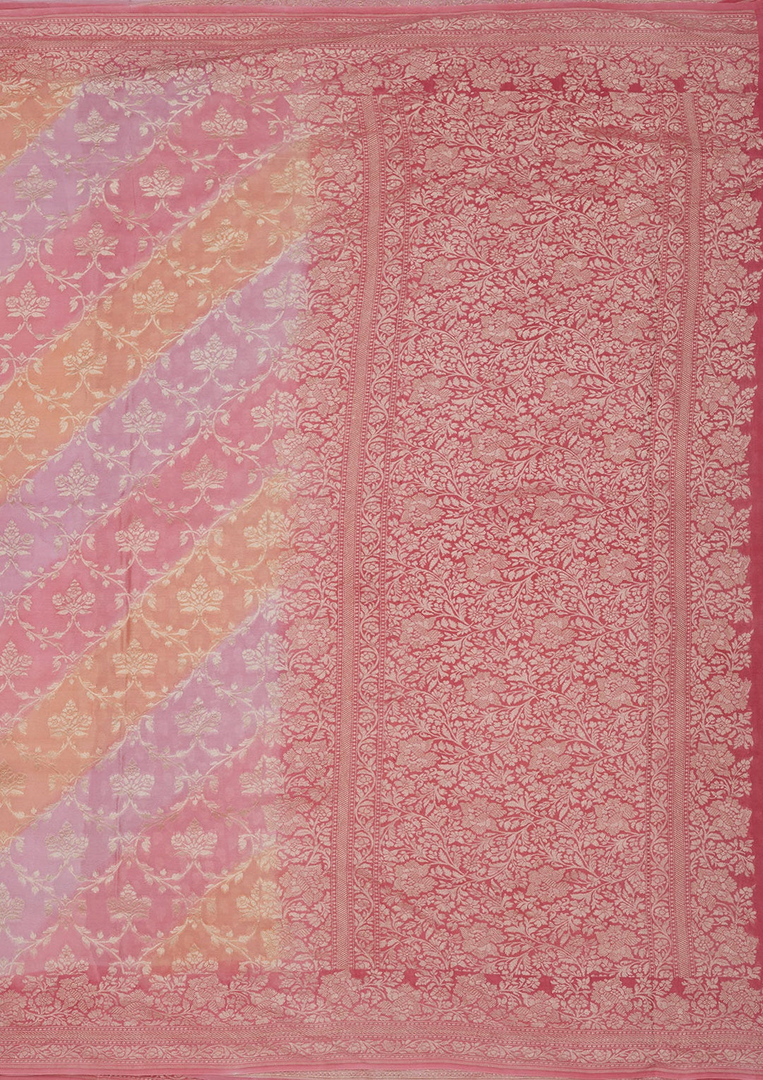 Baby Pink Zariwork Pure Silk Saree-Koskii