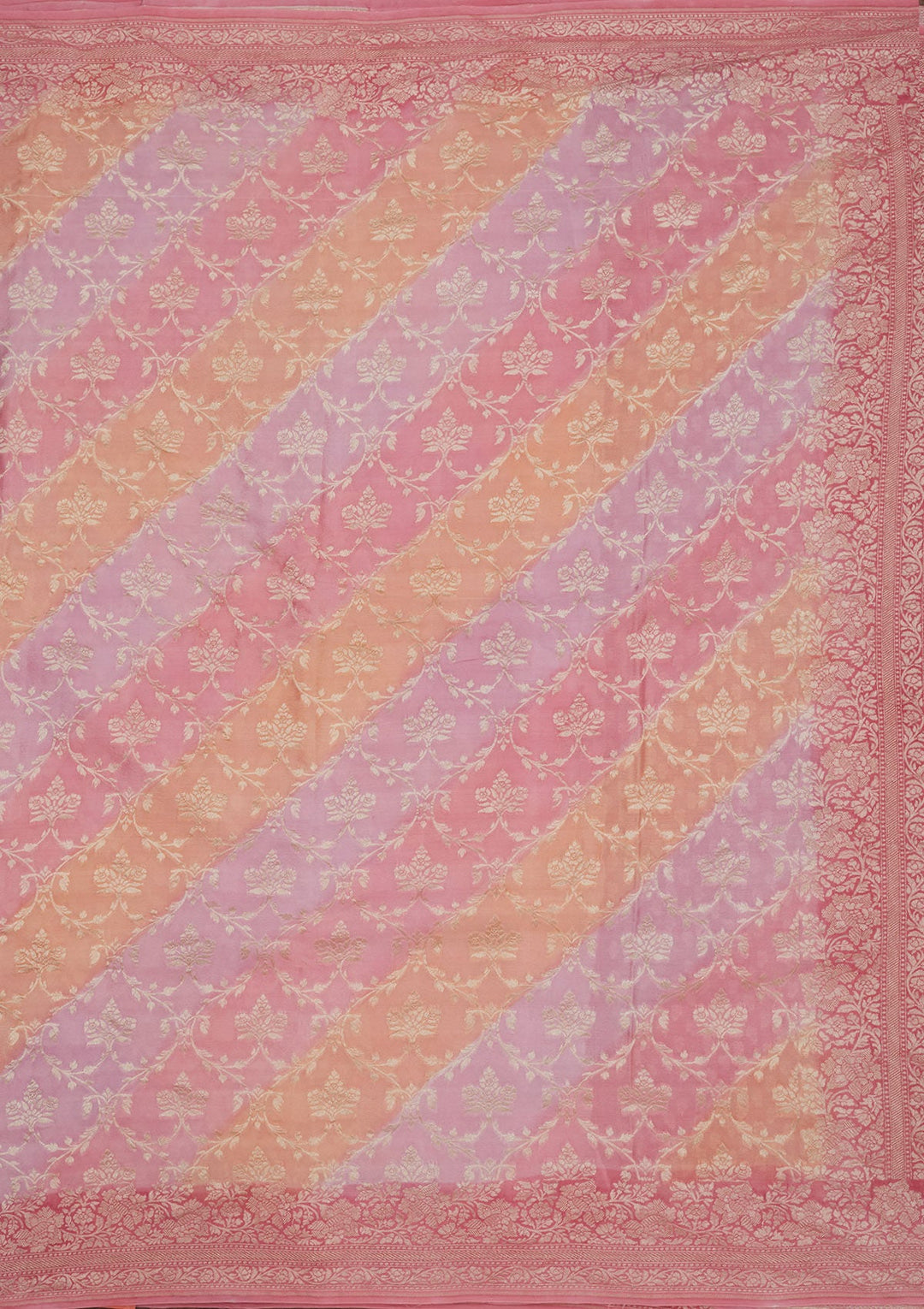 Baby Pink Zariwork Pure Silk Saree-Koskii