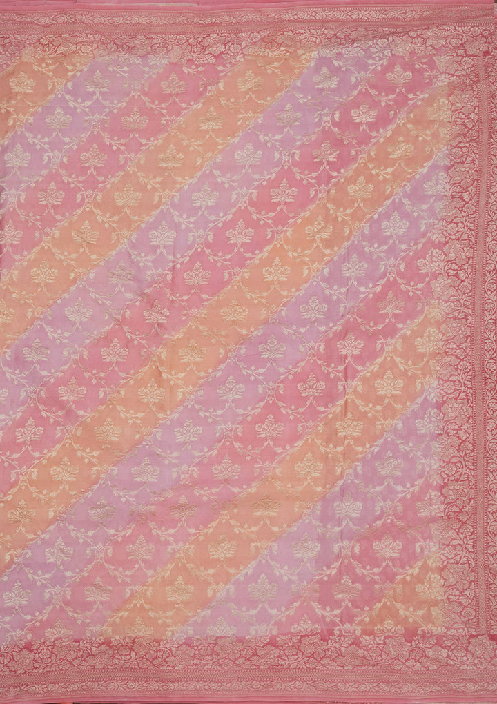 Baby Pink Zariwork Pure Silk Saree-Koskii