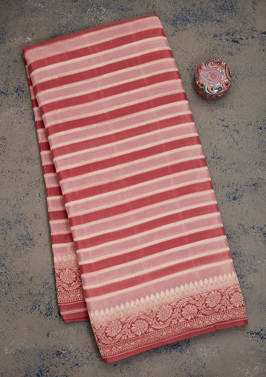 Baby Pink Zariwork Pure Silk Saree-Koskii