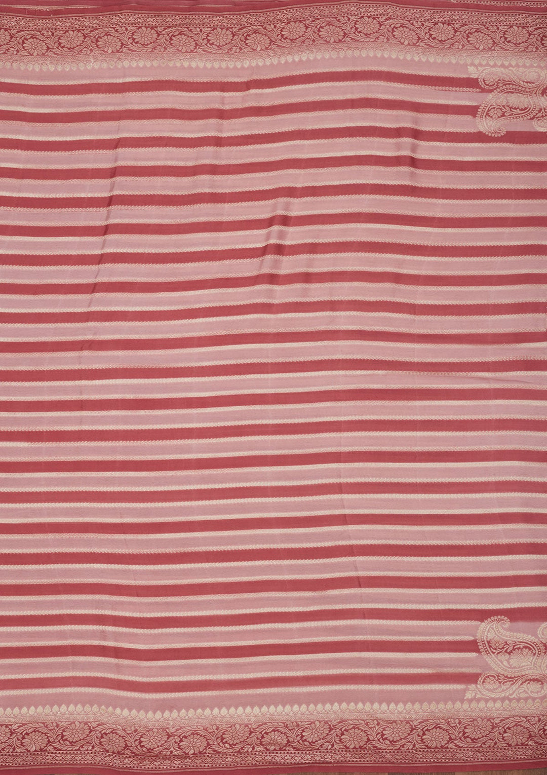 Baby Pink Zariwork Pure Silk Saree-Koskii