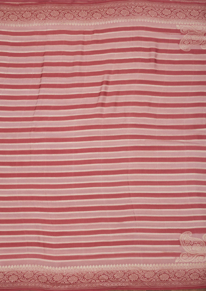 Baby Pink Zariwork Pure Silk Saree-Koskii