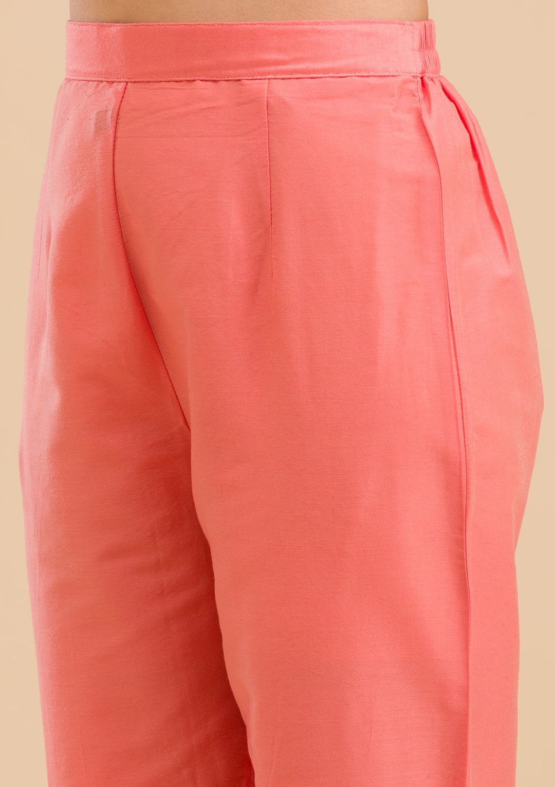 Pink Banarasi Cotton Readymade Salwar Kameez-Koskii