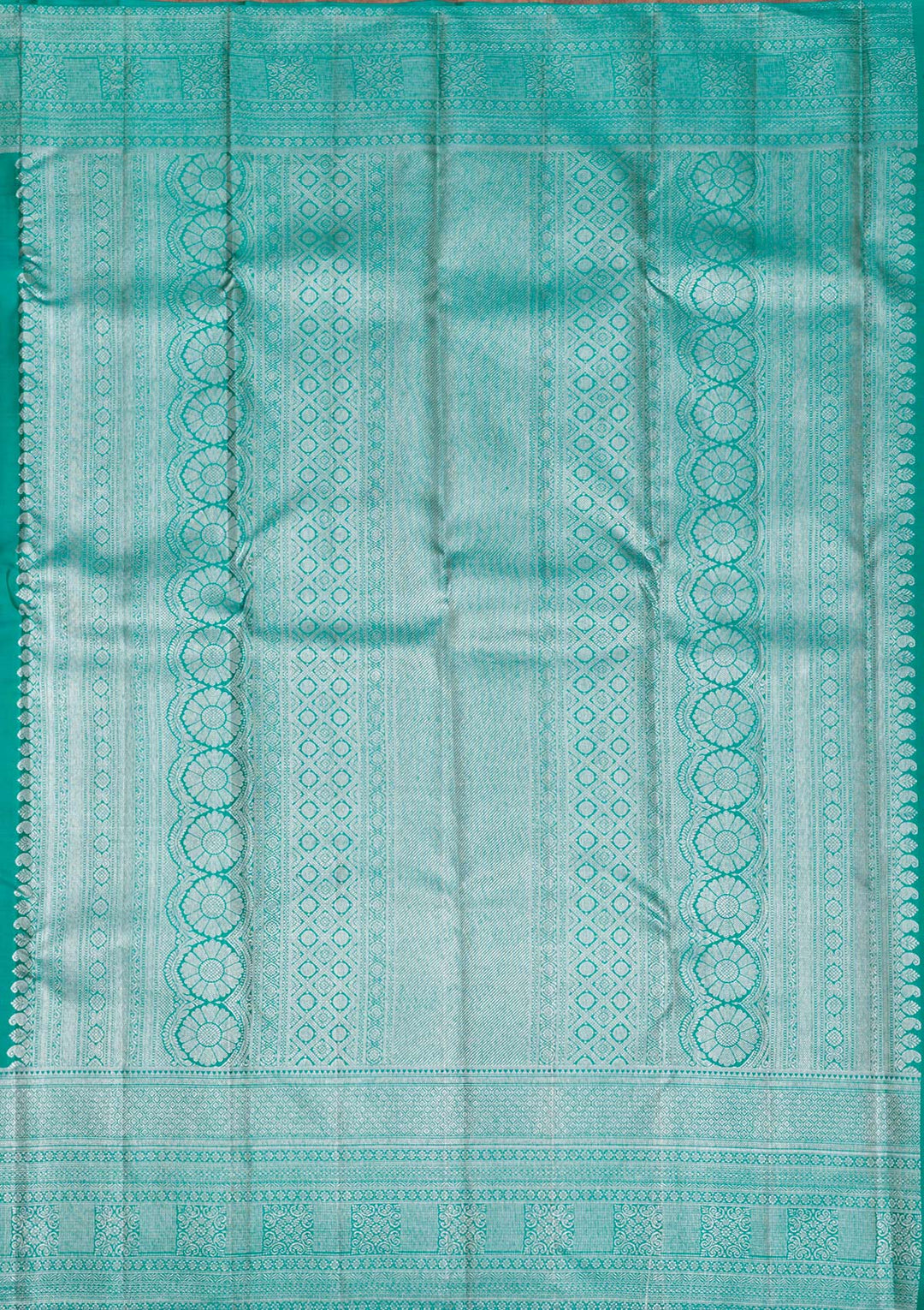 Beige Silver Zariwork Pure Silk Saree-Koskii