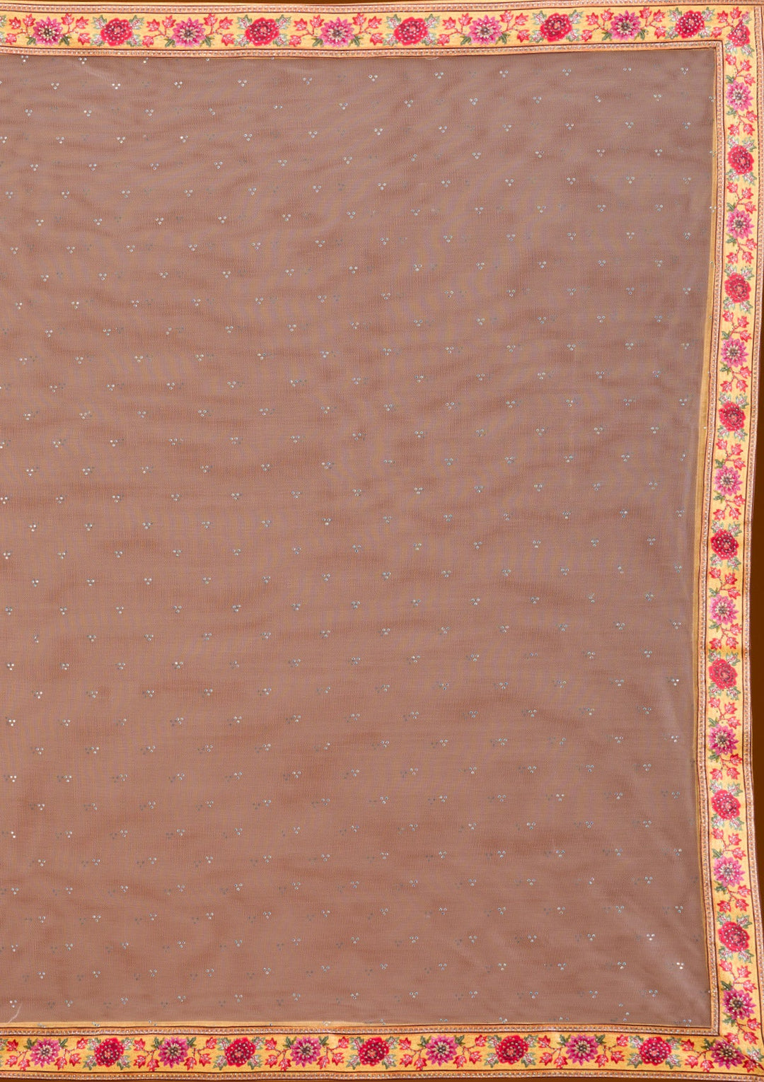 Beige Swarovski Raw Silk Readymade Lehenga-Koskii