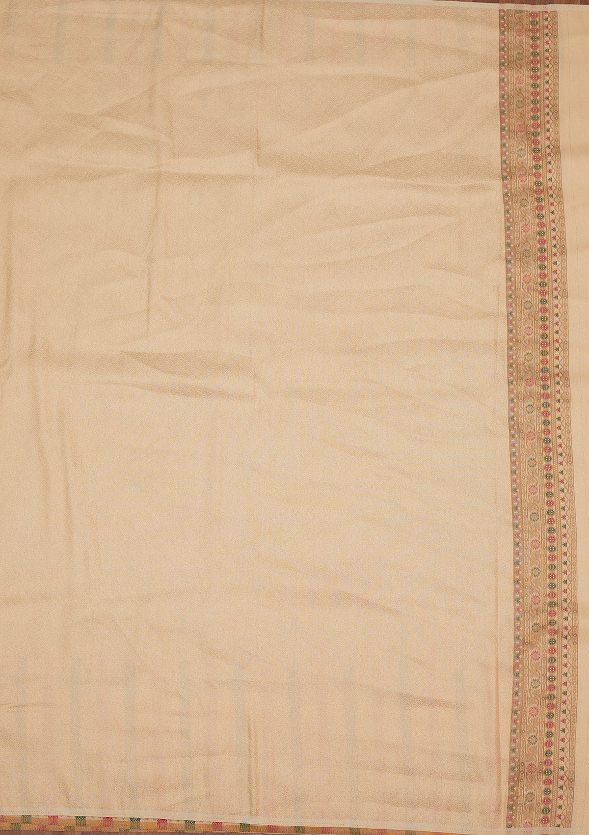 Beige Zariwork Art Silk Saree-Koskii