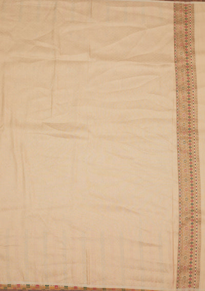 Beige Zariwork Art Silk Saree-Koskii