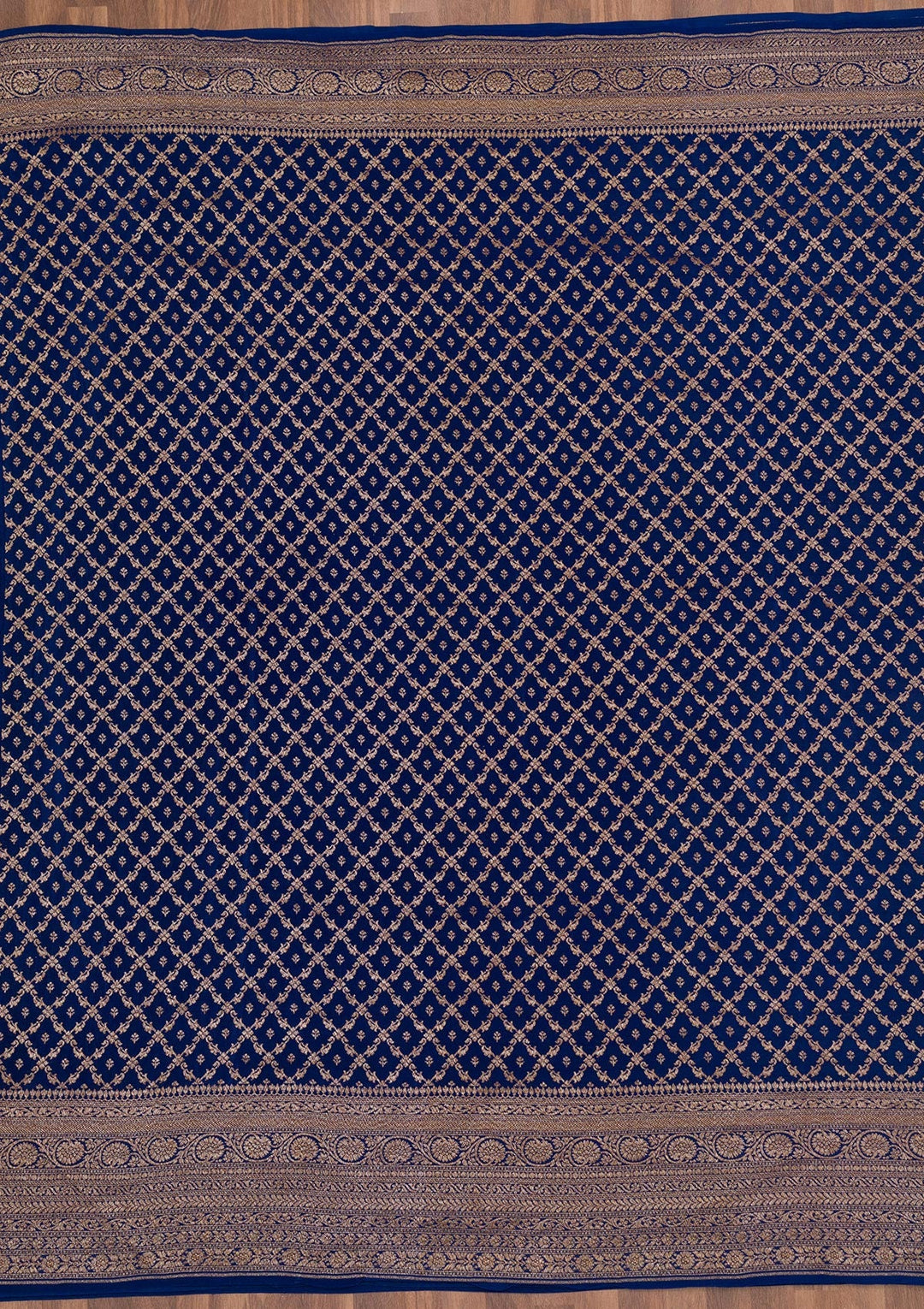 Beige Zariwork Banarasi Saree-Koskii