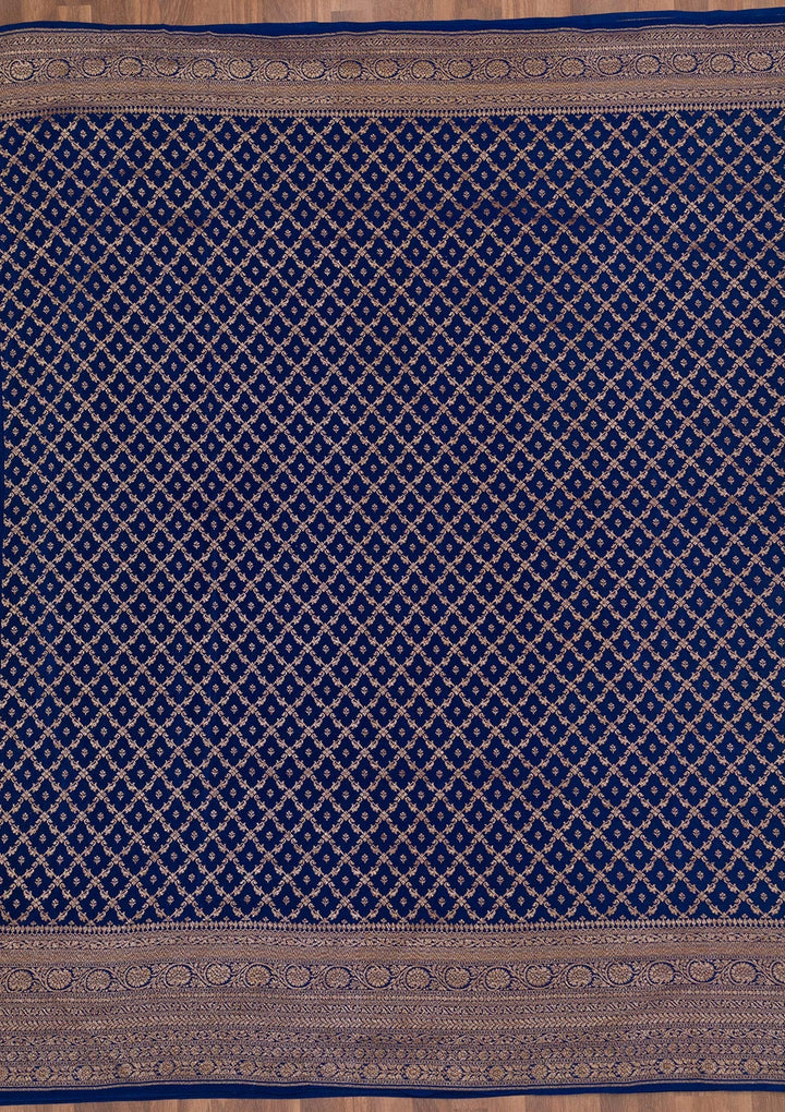 Beige Zariwork Banarasi Saree-Koskii