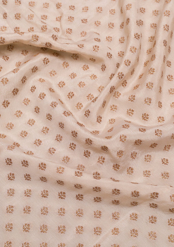Beige Zariwork Banarasi Saree-Koskii