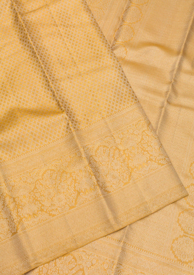 Beige Zariwork Pure Silk Saree-Koskii