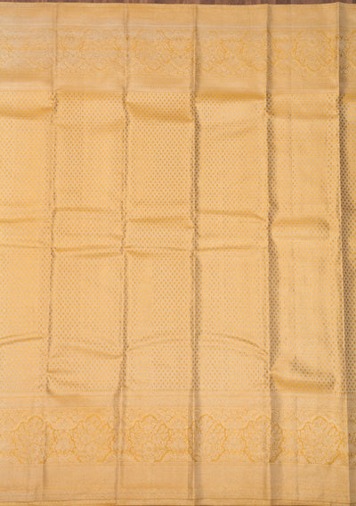 Beige Zariwork Pure Silk Saree-Koskii