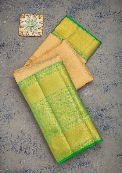 Beige Zariwork Pure Silk Saree-Koskii