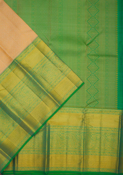 Beige Zariwork Pure Silk Saree-Koskii