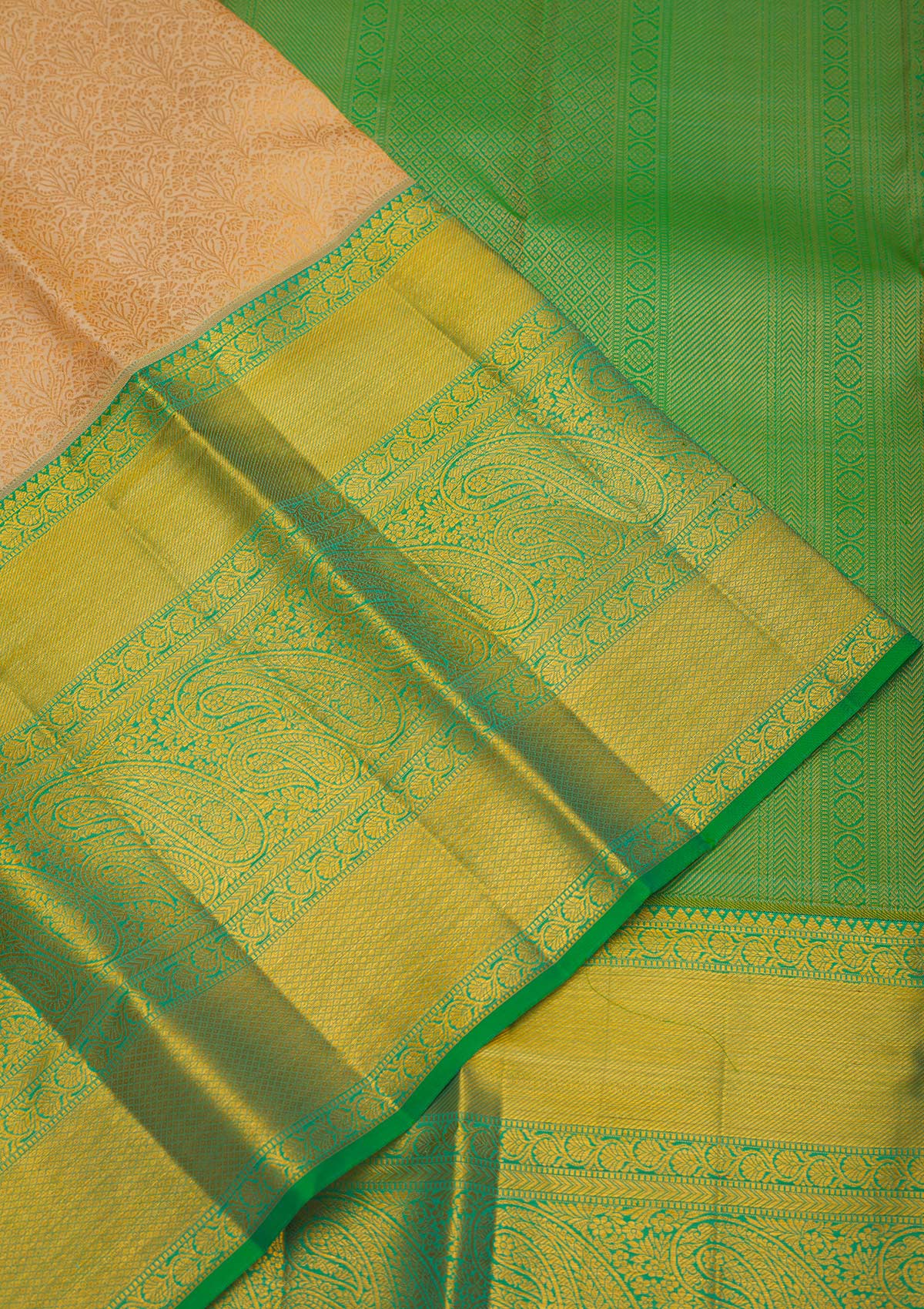 Beige Zariwork Pure Silk Saree-Koskii