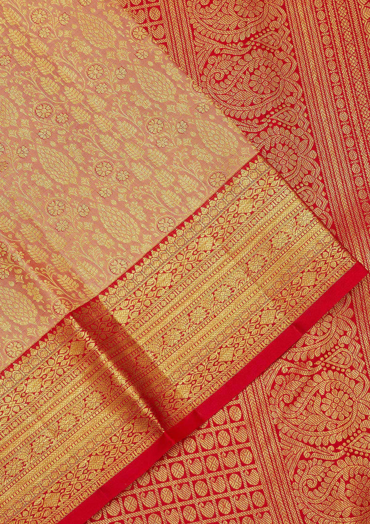 Beige Zariwork Pure Silk Saree-Koskii