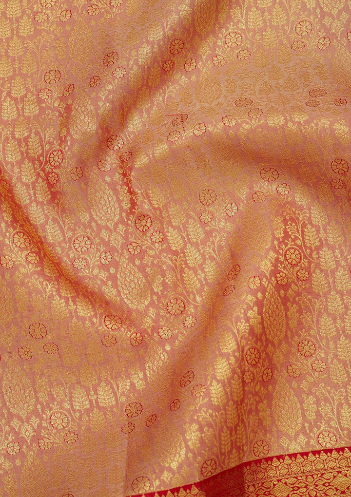 Beige Zariwork Pure Silk Saree-Koskii