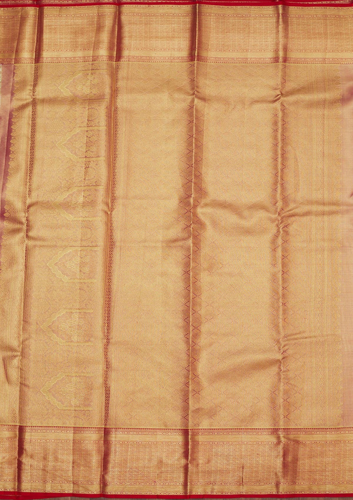 Beige Zariwork Pure Silk Saree-Koskii