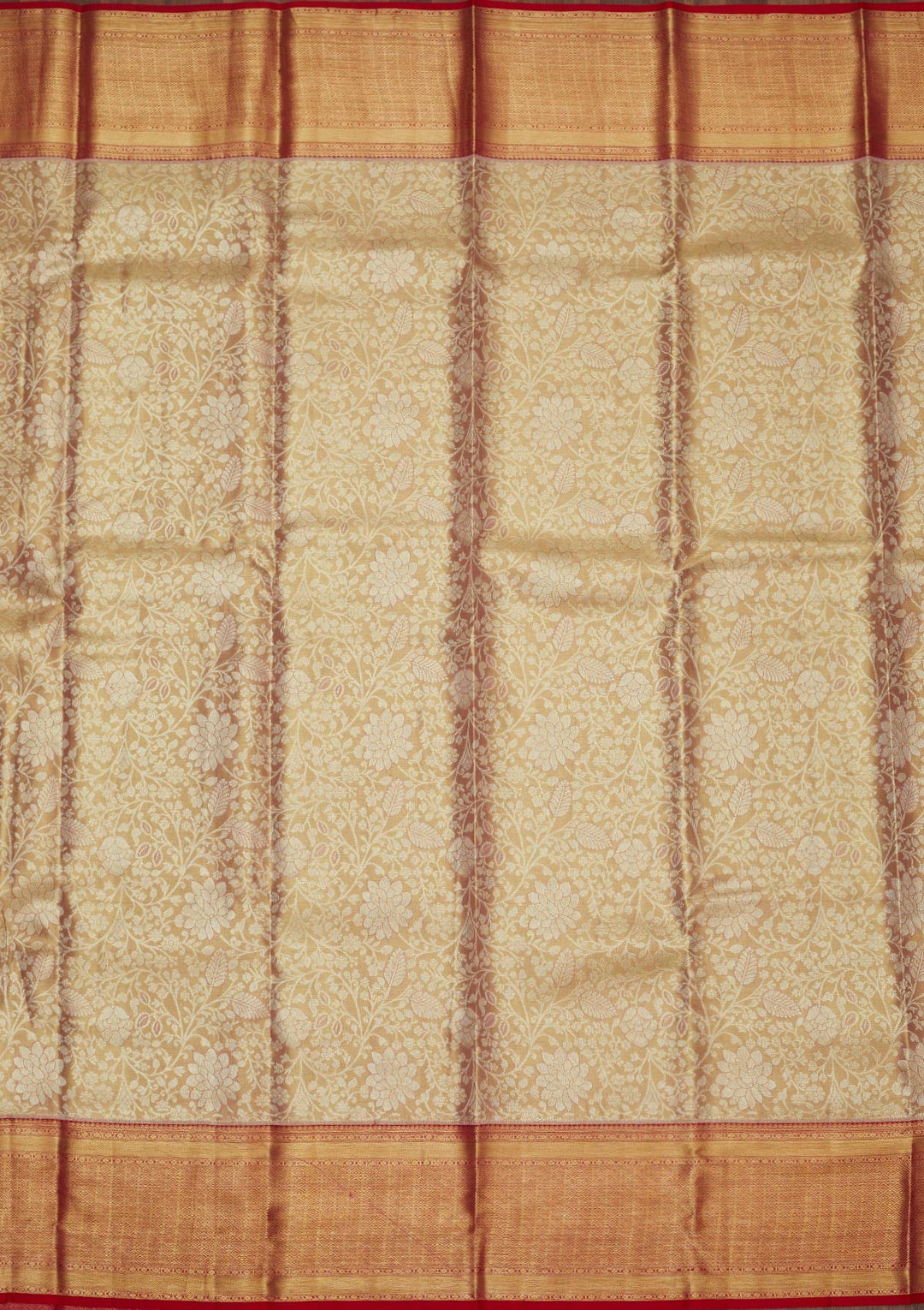 Beige Zariwork Pure Silk Saree-Koskii